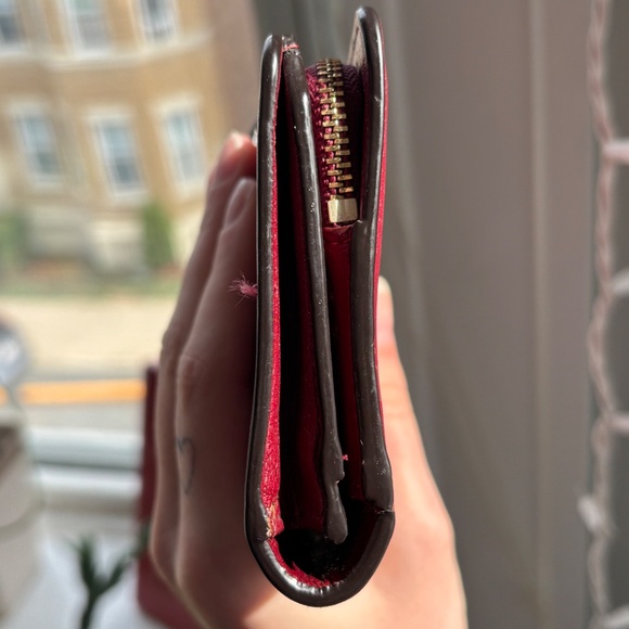 Coach Slim Wallet Red Smooth Leather - Picture 9 of 10